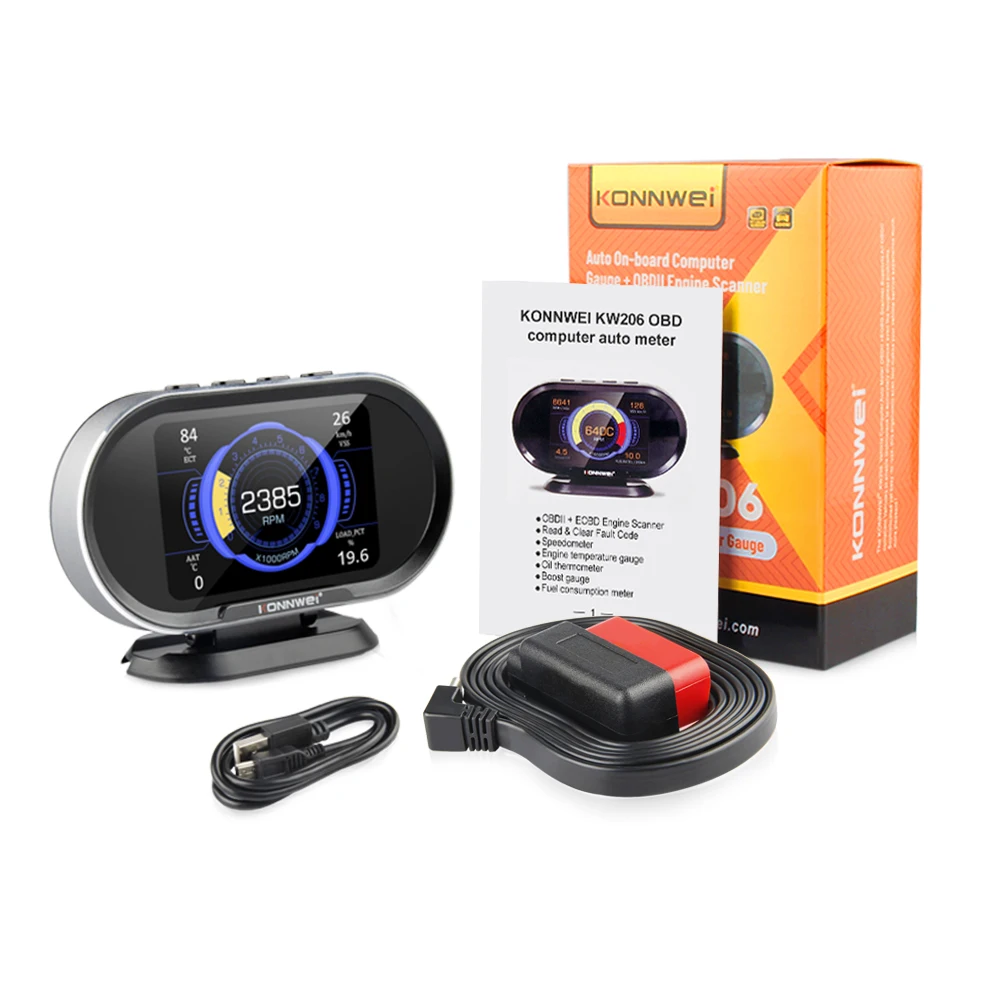 KONNWEI KW206 OBD2 Mobil On-Board Tampilan Digital Pemindai Otomatis Pengukur Suhu Air Konsumsi Bahan Bakar
KONNWEI KW206 OBD2 Mobil On-Board Tampilan Digital Pemindai Otomatis Pengukur Suhu Air Konsumsi Bahan Bakar
