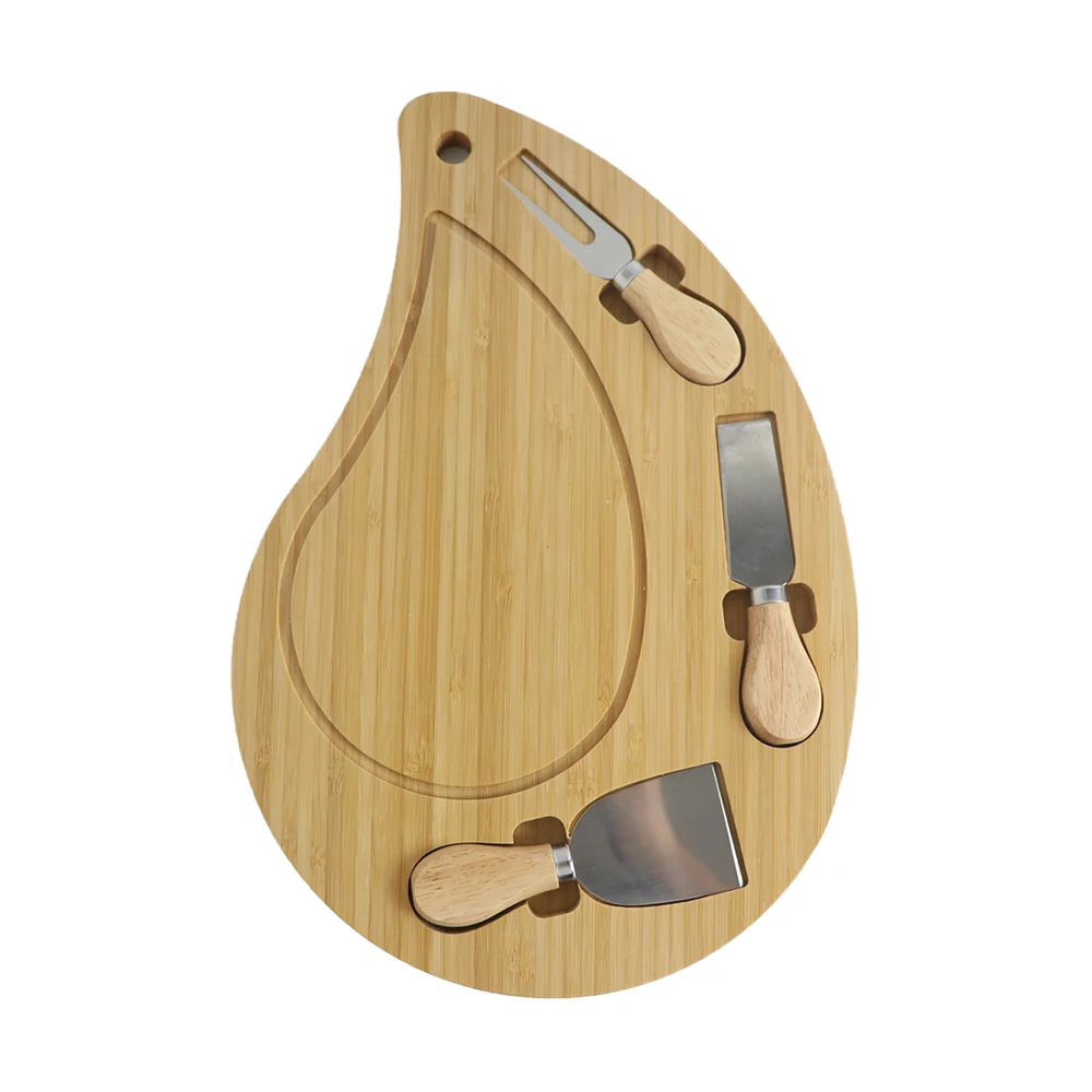 2021 Fresh Design Hot Selling Drop Shaped Serving Platter Bamboo Cheese Board and Knife Set Housewarming Gift Idea, Natural 
2021 Fresh Design Hot Selling Drop Shaped Serving Platter Bamboo Cheese Board and Knife Set Housewarming Gift Idea, Natural