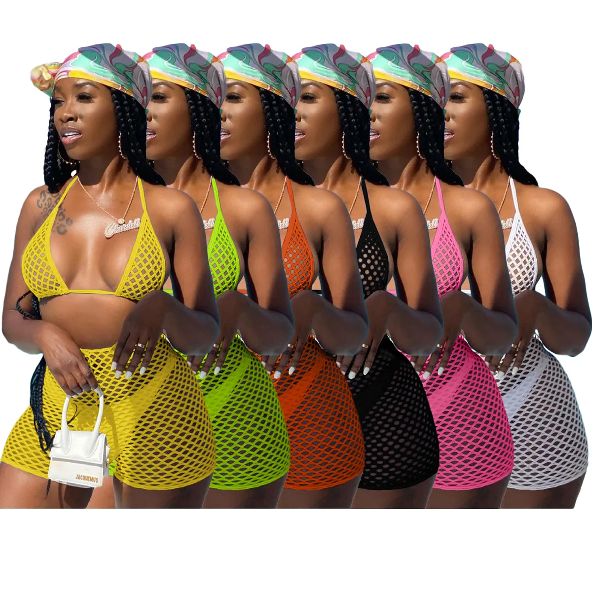 hollow out see through 3 piece swimsuit women bikini and shorts sexy bathing suit, Green, pink, orange, black,white,yellow
hollow out see through 3 piece swimsuit women bikini and shorts sexy bathing suit, Green, pink, orange, black,white,yellow