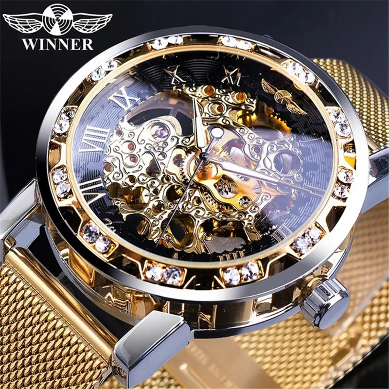 WINNER Hand Wind Mechanical Men Wristwatch Military Sport Male Clock Top Brand Luxury Skeleton Mesh Steel Man Watch Gift
WINNER Hand Wind Mechanical Men Wristwatch Military Sport Male Clock Top Brand Luxury Skeleton Mesh Steel Man Watch Gift