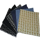 100% cotton Printed denim jeans fabric in Barbell geometric pattern