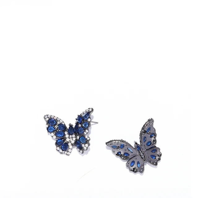 Gold Blue Butterfly Jewelry Stud Earring Crystal Earrings, As photo
Gold Blue Butterfly Jewelry Stud Earring Crystal Earrings, As photo