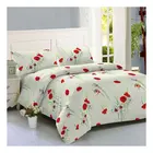 Spot stock cheap size bamboo fitted bedding sheet flower printed duvet cover set