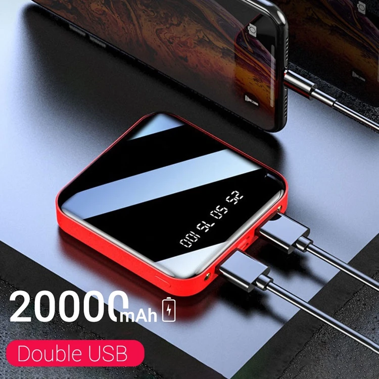 Power Bank 20000mAh Portable Powerbank Mobile Phone Charger LED Mirror Back Power Bank 
Power Bank 20000mAh Portable Powerbank Mobile Phone Charger LED Mirror Back Power Bank