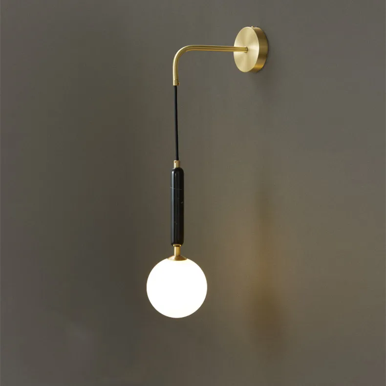 Zhongshan high quality natural curve long arm copper marble living room wall light, White/black/green
Zhongshan high quality natural curve long arm copper marble living room wall light, White/black/green