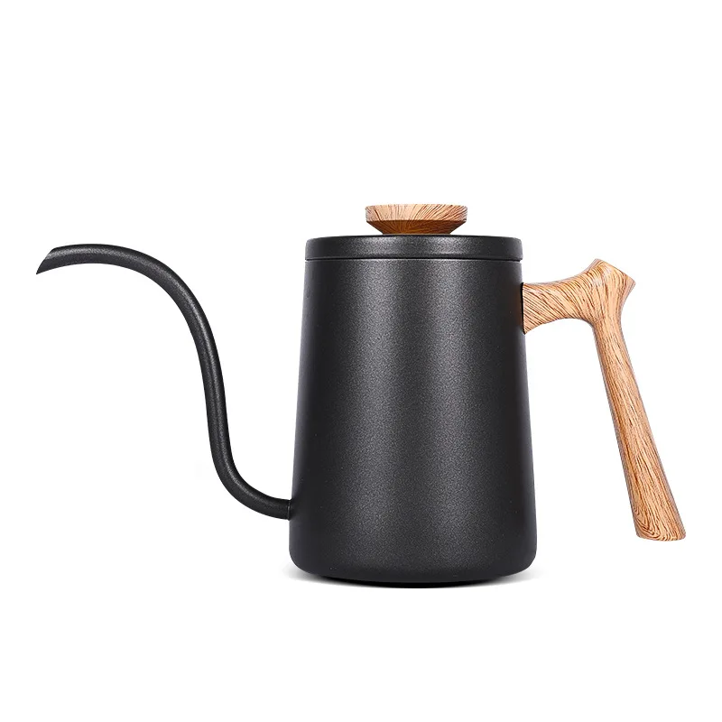 304 stainless steel coffee pot tea kettle coffee kettle with long wooden handle, Black
304 stainless steel coffee pot tea kettle coffee kettle with long wooden handle, Black