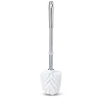 Household cleaning shiny silver long hanging handled high quality toilet cleaner brush plastic
