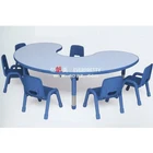 Kindergarten Furniture Children Kindergarten Furniture Children Plastic Half Moon Shape Table