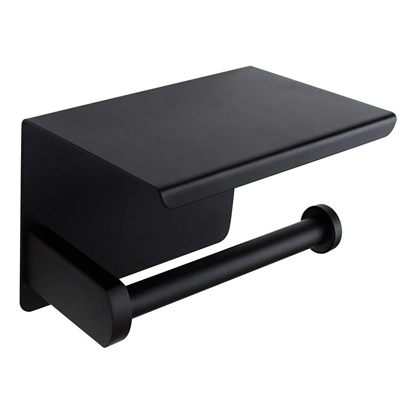 SS201 Black Stainless Steel Wall Mounted Tissue Roll Holder Towel Holder Bathroom Toilet Paper Holder With Mobile Phone Shelf
SS201 Black Stainless Steel Wall Mounted Tissue Roll Holder Towel Holder Bathroom Toilet Paper Holder With Mobile Phone Shelf