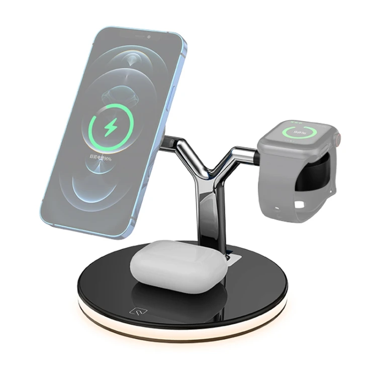3 in 1 15W Multi-function Magnetic Wireless Charger for Mobile Phones Apple Watches AirPods 1 / 2 / Pro with Colorful LED Light
3 in 1 15W Multi-function Magnetic Wireless Charger for Mobile Phones Apple Watches AirPods 1 / 2 / Pro with Colorful LED Light