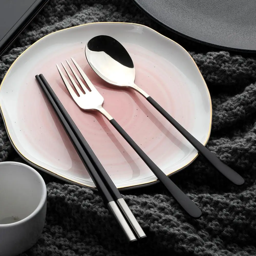 Portable Travel Fork Spoon Chopsticks Cutlery With Box&Pouch Custom Logo Tableware 304 Stainless Steel, Customized
Portable Travel Fork Spoon Chopsticks Cutlery With Box&Pouch Custom Logo Tableware 304 Stainless Steel, Customized