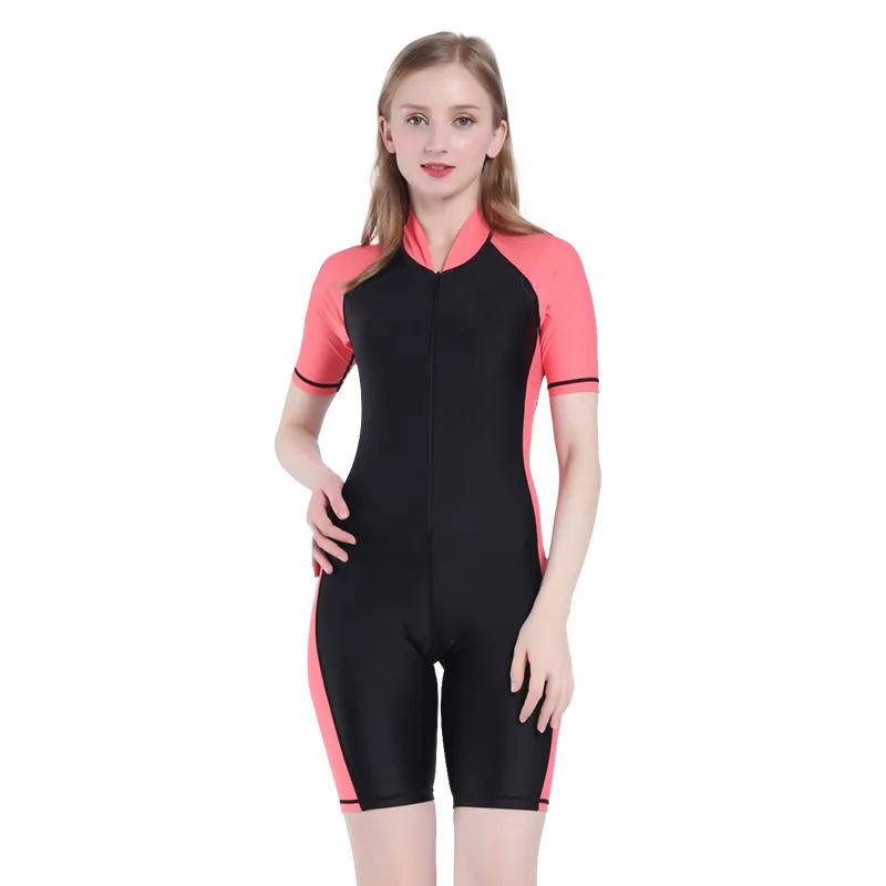 Outdoor jellyfish suit women's one-piece suntan short-sleeved quick dry beach combinaison surfing wetsuit, 2 colors
Outdoor jellyfish suit women's one-piece suntan short-sleeved quick dry beach combinaison surfing wetsuit, 2 colors