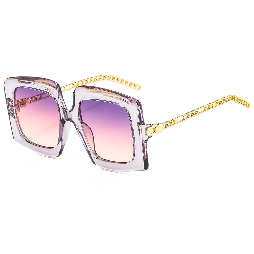 2021 Gold Metal Chain Frame Luxury Gradient Color Oversized Square Chain Sunglasses For Women, 7 colors
2021 Gold Metal Chain Frame Luxury Gradient Color Oversized Square Chain Sunglasses For Women, 7 colors