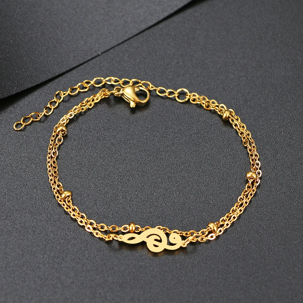 Stainless Steel Bracelets Artist Musical Notation Classic Fashion Style Double Layer Bracelet For Women Fine Fashion Jewelry
Stainless Steel Bracelets Artist Musical Notation Classic Fashion Style Double Layer Bracelet For Women Fine Fashion Jewelry