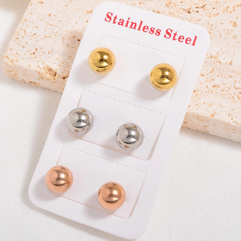 Simple 3 Color Rose Gold Fashion Small Kid Korean Stainless Steel Set Earrings Stud Earring Set for Women 2021
Simple 3 Color Rose Gold Fashion Small Kid Korean Stainless Steel Set Earrings Stud Earring Set for Women 2021