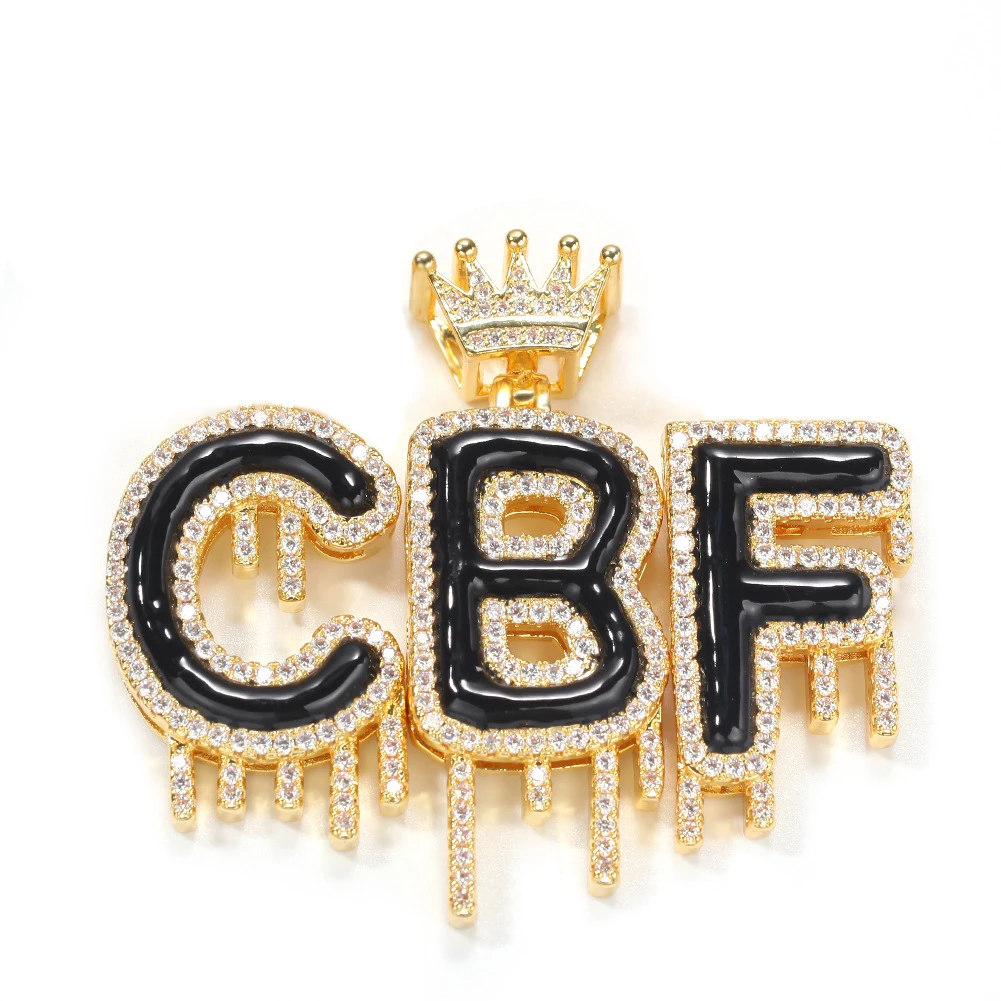 Blues RTS New Fashionable Custom name Crown Drip Zircon letter Enamel pendant necklace for gift
Blues RTS New Fashionable Custom name Crown Drip Zircon letter Enamel pendant necklace for gift