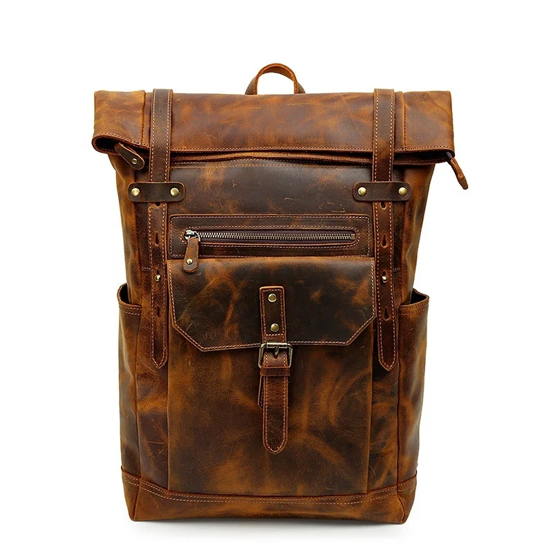 waterproof customized crazy horse leather 16 inch laptop backpack vintage genuine leather rucksack 
waterproof customized crazy horse leather 16 inch laptop backpack vintage genuine leather rucksack