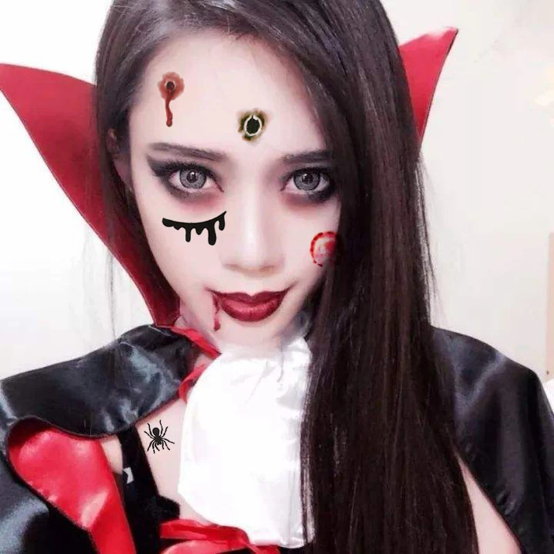 OMG Halloween scare temporary tattoo custom face sticker special effect scar waterproof infinite for cosplay party, Black,colorful
OMG Halloween scare temporary tattoo custom face sticker special effect scar waterproof infinite for cosplay party, Black,colorful