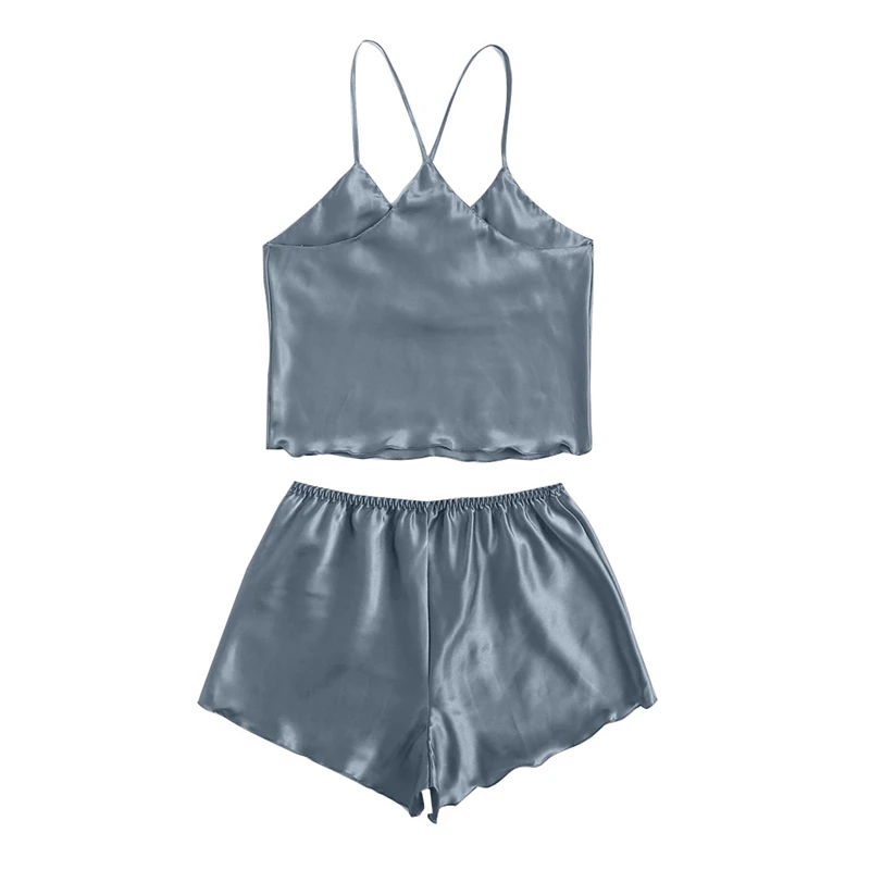 Wholesale Women Solid Smooth Silk Pajamas Satin Nightdress Silk Camisole And Silk Shorts Short Satin Sleepwear, Red/pink/gray
Wholesale Women Solid Smooth Silk Pajamas Satin Nightdress Silk Camisole And Silk Shorts Short Satin Sleepwear, Red/pink/gray