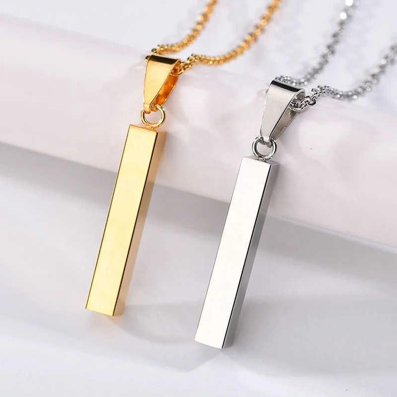 VEROMCA 2021 New Blank Bar Necklace Pendant Women Men Stainless steel 18K Gold Necklace
VEROMCA 2021 New Blank Bar Necklace Pendant Women Men Stainless steel 18K Gold Necklace