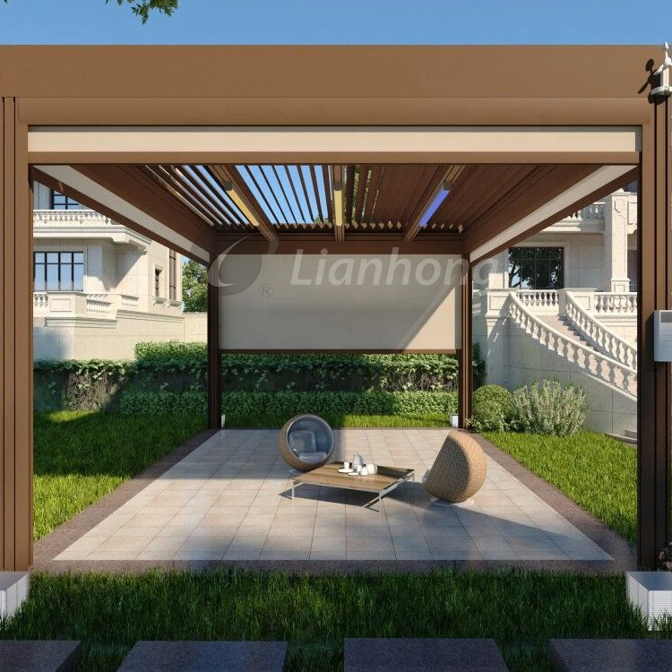 Remote control Aluminium Louver Roof pergola bioclimatic price, Customized