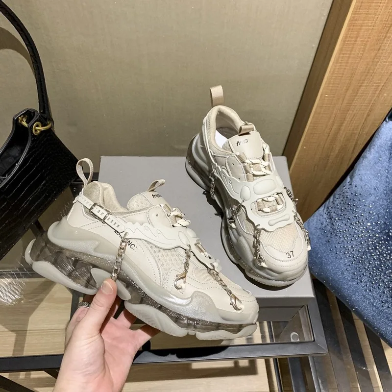 Paris Papa Shoes' new all-match crystal chunky mesh breathable casual sneaker 
Paris Papa Shoes' new all-match crystal chunky mesh breathable casual sneaker