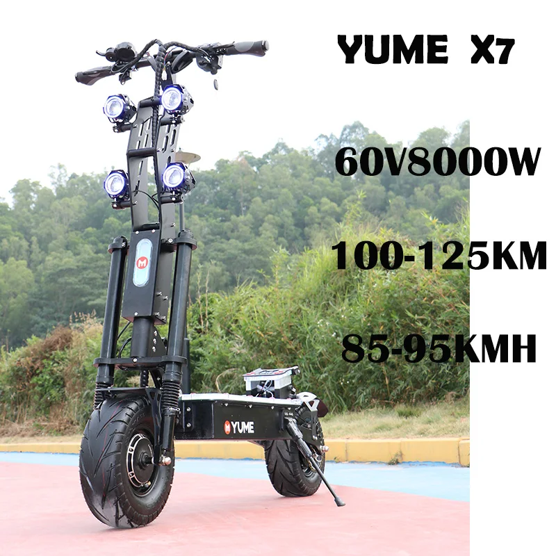 YUME X7 dual motor 2X4000W high quality 13inch 2 wide wheel off road best electric motorcylc folding scooter electric for sale, Black
YUME X7 dual motor 2X4000W high quality 13inch 2 wide wheel off road best electric motorcylc folding scooter electric for sale, Black