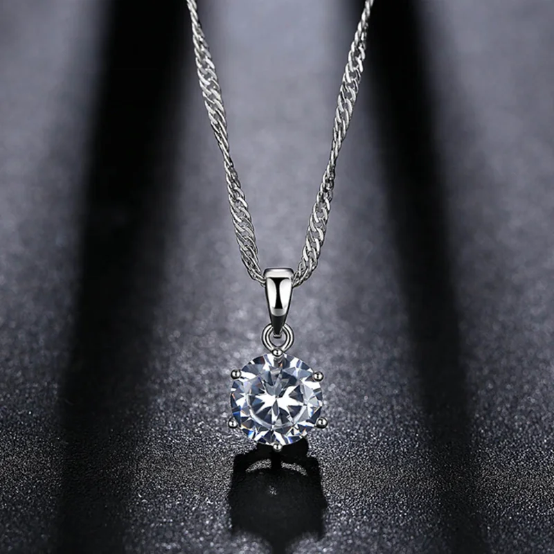 Fashion 925 Sterling Silver Round cubic zirconia Crystal Gemstone necklace Pendant
Fashion 925 Sterling Silver Round cubic zirconia Crystal Gemstone necklace Pendant