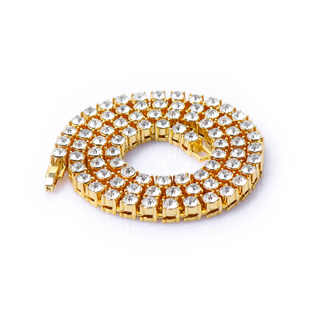 Gold Plating 5mm Shiny Round Cut Diamond Tennis Chain Necklace Hip Hip Iced Out Crystal CZ Tennis Chain Necklace
Gold Plating 5mm Shiny Round Cut Diamond Tennis Chain Necklace Hip Hip Iced Out Crystal CZ Tennis Chain Necklace