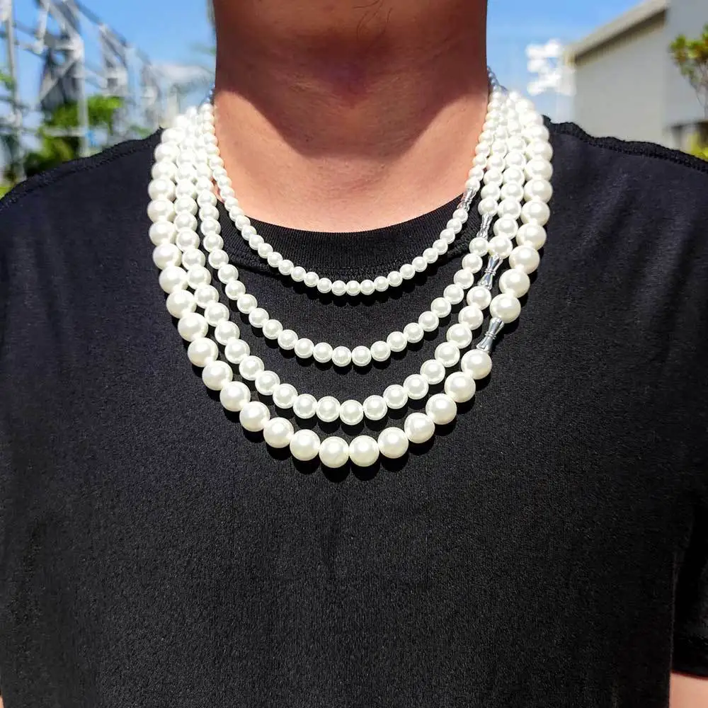 Hot Sale Jewelry Hip Hop Stainless Steel Women Men Necklace 6/8/10/12mm Round Beaded Freshwater Pearl Chain Choker Necklace
Hot Sale Jewelry Hip Hop Stainless Steel Women Men Necklace 6/8/10/12mm Round Beaded Freshwater Pearl Chain Choker Necklace