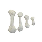 White rawhide expanded knotted bone dog chews retriever rawhide
