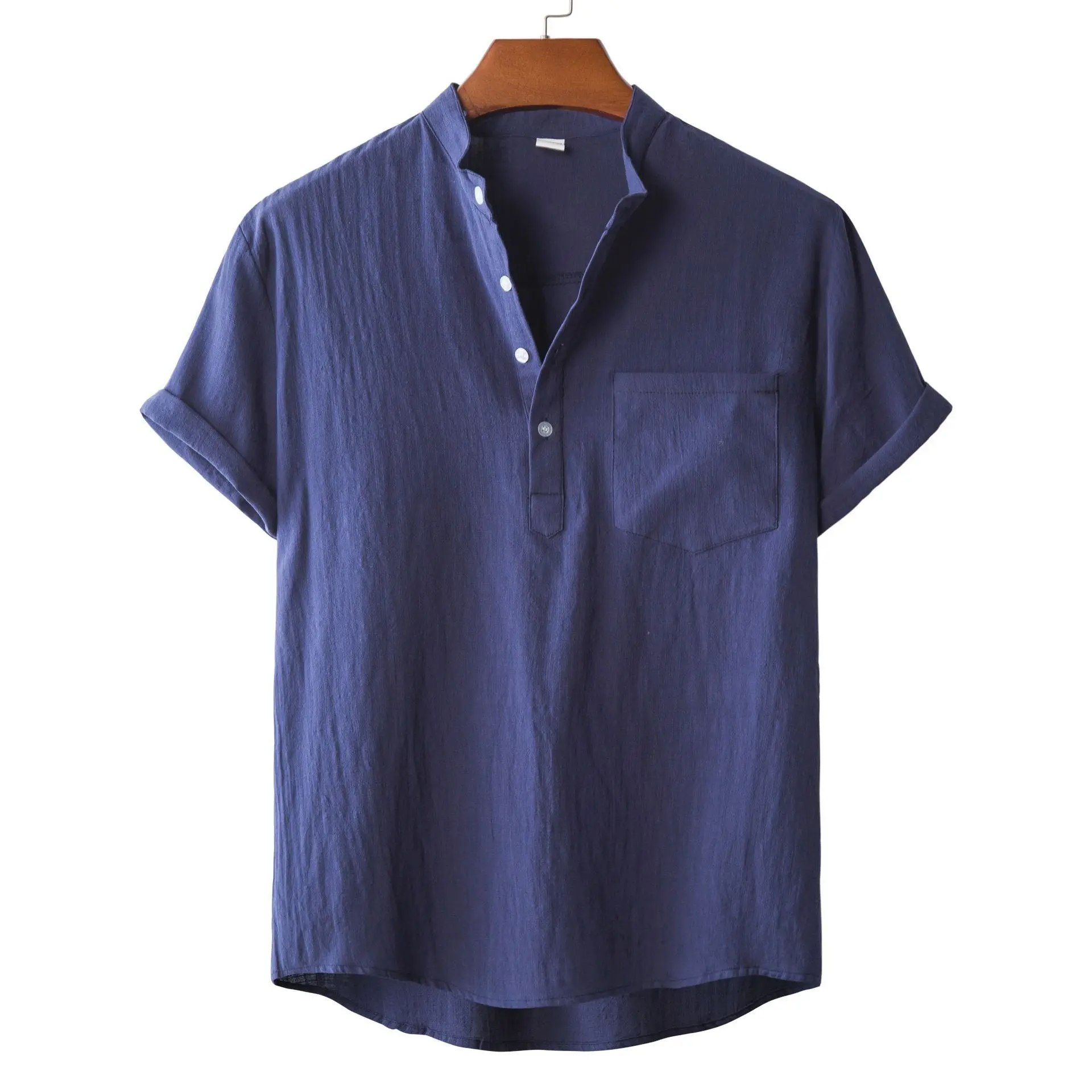 Summer hot style fashion men's cotton linen casual solid color comfortable shirt temperament commutes
Summer hot style fashion men's cotton linen casual solid color comfortable shirt temperament commutes