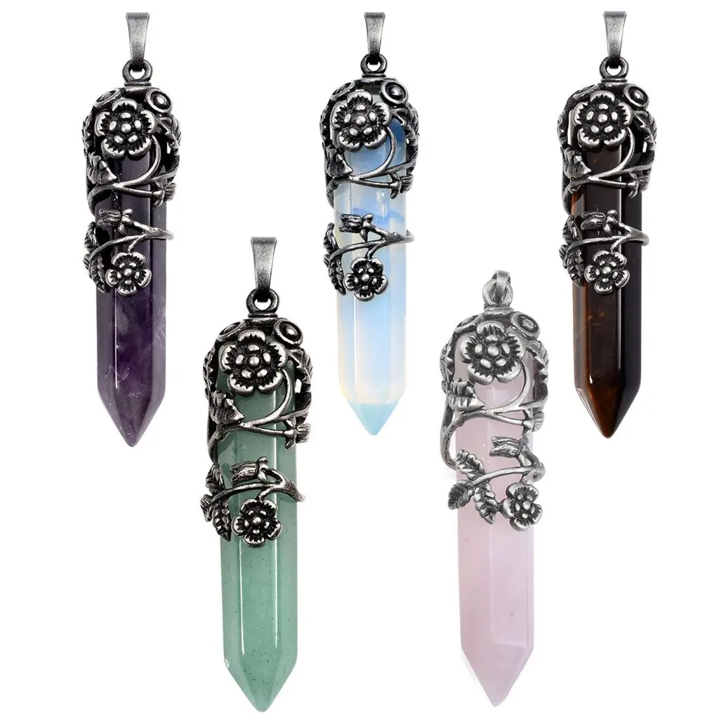 Fashion Antique Silver Flower Wrapped Natural Rose Quartz Healing Crystal Necklace for Teens Girl Mothers Day Mom Gifts
Fashion Antique Silver Flower Wrapped Natural Rose Quartz Healing Crystal Necklace for Teens Girl Mothers Day Mom Gifts