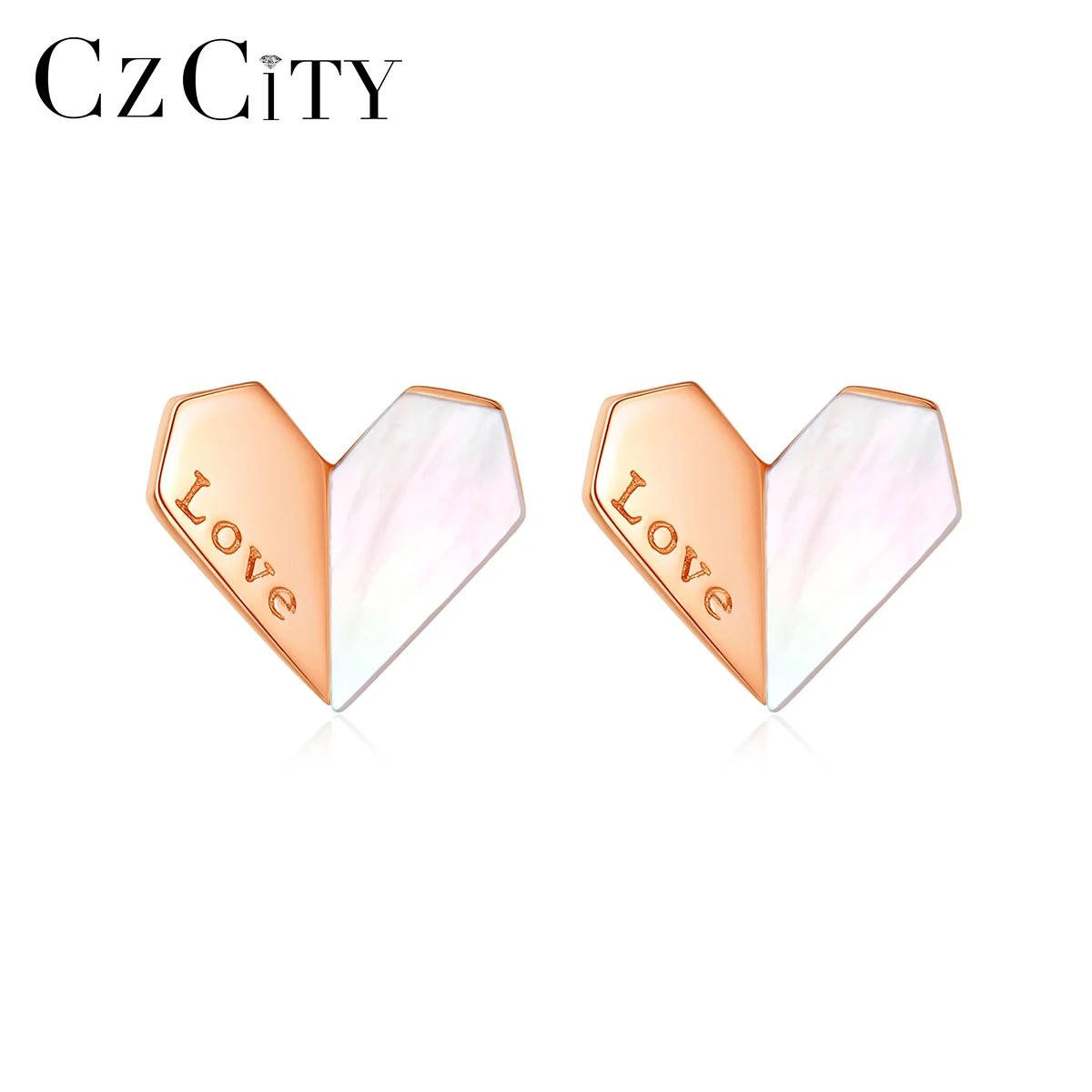CZCITY Earrings Sterling Silver 925 Angel Heart Enamel Earrings