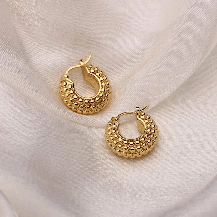 Trendy Textured Thick Gold Plated Hoop Earrings Women Stainless Steel Chunky Hoop Earrings, Gold, rose gold, steel
Trendy Textured Thick Gold Plated Hoop Earrings Women Stainless Steel Chunky Hoop Earrings, Gold, rose gold, steel
