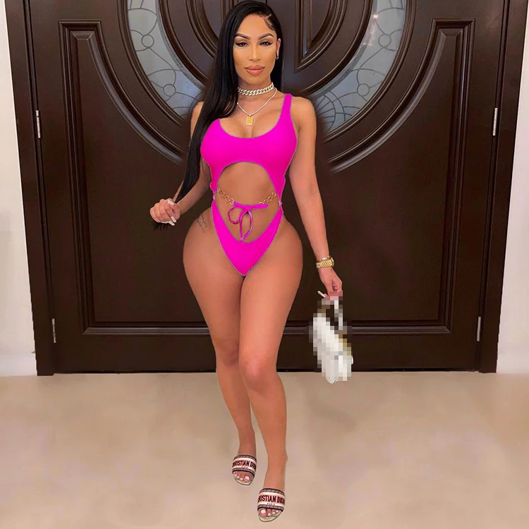 Fashion Hollow Out Patchwork 2021 Sexy Swimsuits Chain Tied Decor Summer One Piece Swimsuit Woman -CY, White,rose red,green
Fashion Hollow Out Patchwork 2021 Sexy Swimsuits Chain Tied Decor Summer One Piece Swimsuit Woman -CY, White,rose red,green