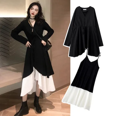 2020 new plus size dress fat mm slim dress two-piece suit women's fashion spring and autumn foreign temperament long skirt
2020 new plus size dress fat mm slim dress two-piece suit women's fashion spring and autumn foreign temperament long skirt