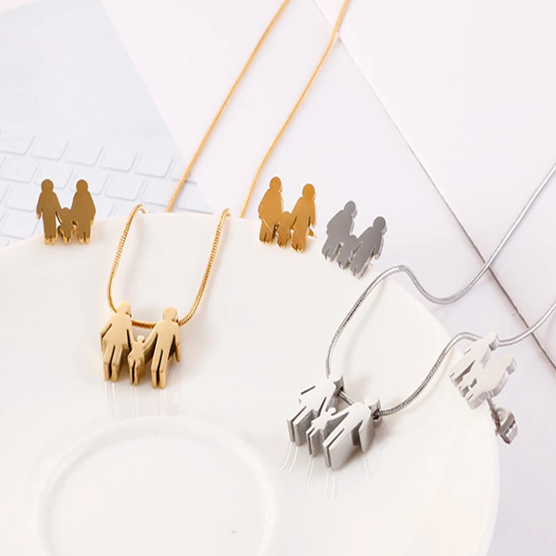 High Quality Mother's Day Jewelry Stainless Steel Parent-Child Hand in Hand Pendant Necklace Earrings Set
High Quality Mother's Day Jewelry Stainless Steel Parent-Child Hand in Hand Pendant Necklace Earrings Set