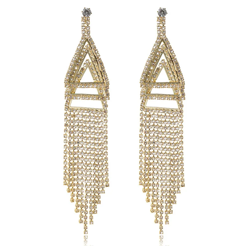 Long Exquisite Claw Chain Geometric Full Diamond Popular All-match Earrings, Golden/ silver
Long Exquisite Claw Chain Geometric Full Diamond Popular All-match Earrings, Golden/ silver