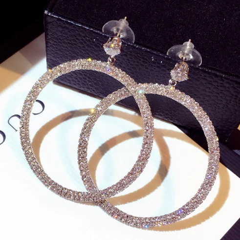 Fashion European Style Big Round Hoop Earrings Luxury rhinestones round Earrings For Women Party Jewelry Gift, Picture shows
Fashion European Style Big Round Hoop Earrings Luxury rhinestones round Earrings For Women Party Jewelry Gift, Picture shows