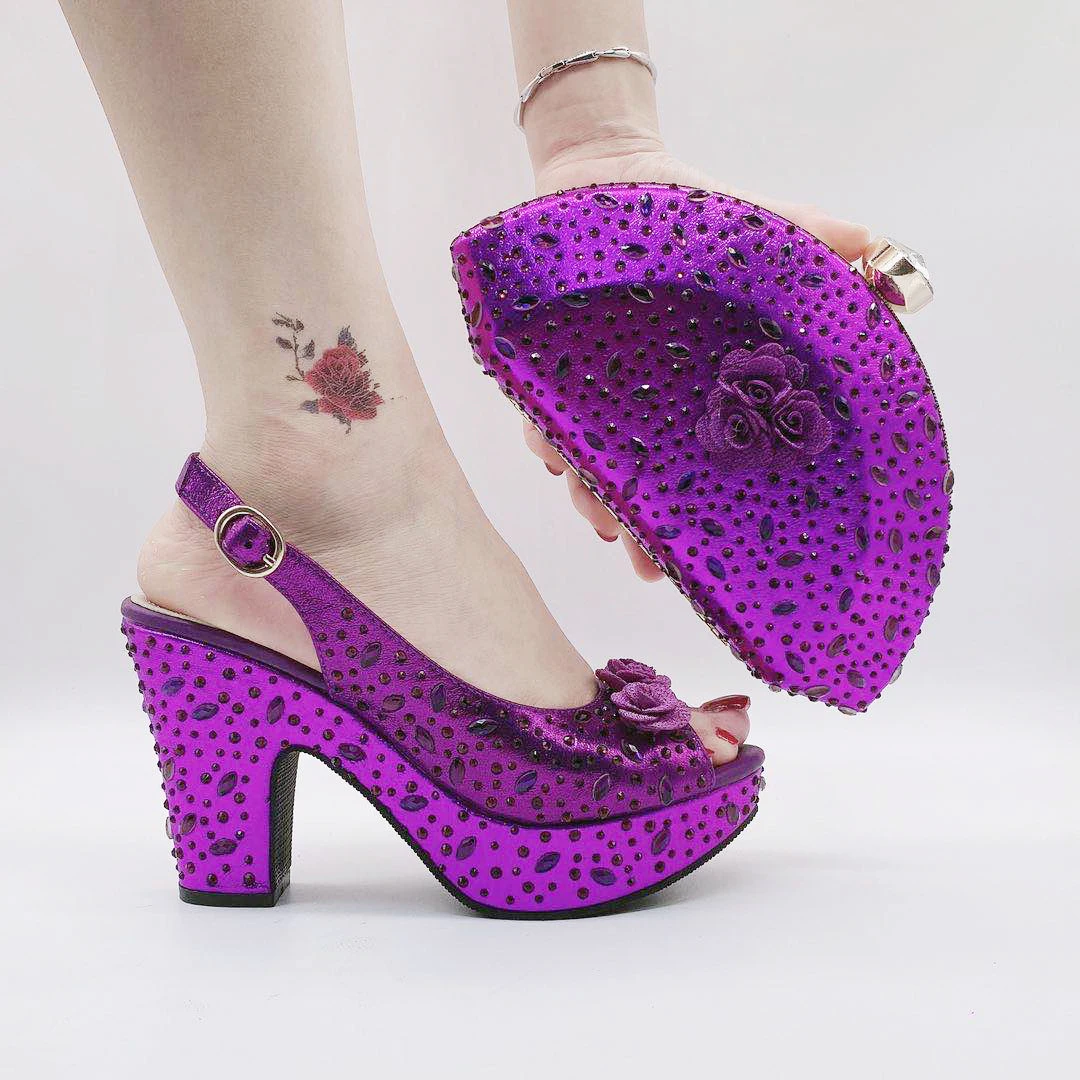 Top Quality Female Shoes Set Women Matching Bag Italian Shoe and Bag Gold Blue Purple High Heeled Sandals with Purse to Match
Top Quality Female Shoes Set Women Matching Bag Italian Shoe and Bag Gold Blue Purple High Heeled Sandals with Purse to Match