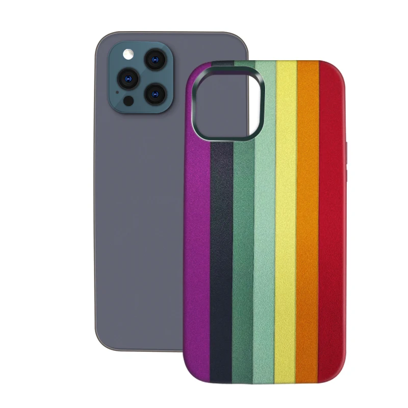 New Arrival Rainbow Color Luxury Leather Phone Case For iPhone 12 12 pro 12mini, Customized
New Arrival Rainbow Color Luxury Leather Phone Case For iPhone 12 12 pro 12mini, Customized
