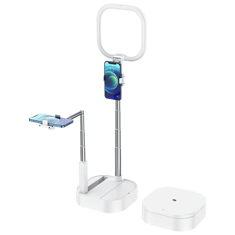 USAMS Selfie Ring Light With Foldable Stand Phone Holder Ring Light With 2 Phone Holders
USAMS Selfie Ring Light With Foldable Stand Phone Holder Ring Light With 2 Phone Holders