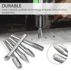 5pcs Carbide Burrs Set 1/4" Shank Die Grinder Bit For Metal Carving Engraving Tungsten Carbide Rotary Burr