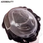 Addbeauty 100% Virgin Human Hair System Replacement For Men Mono+PU Versalite Base Design Hair Men Toupee wig