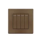 brown champine beige color PC material light switch 4 gang 1 way and 2 way on off wall switch with CB AND IEC certificate