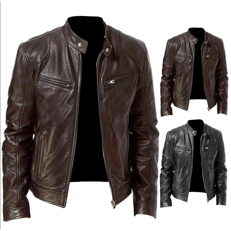 leather jacket PU Plus Size Motorcycle coat with pocket plain dyed leather jackets male
leather jacket PU Plus Size Motorcycle coat with pocket plain dyed leather jackets male