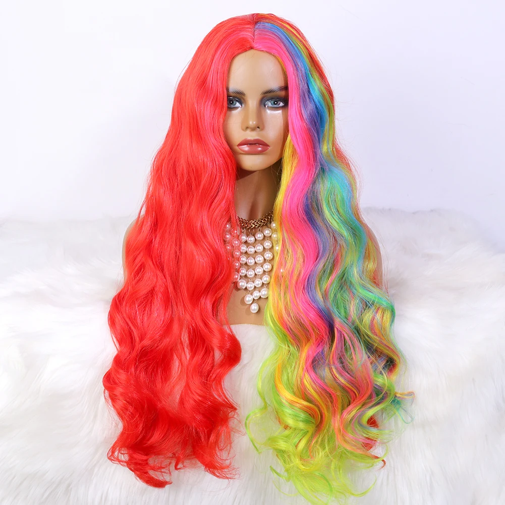 Red Rainbow Colorful Wavy Synthetic No Lace Wig Glueless Heat Resistant Hair Drag Queen Halloween Wig Amazon Hot Sale Nickiminaj
Red Rainbow Colorful Wavy Synthetic No Lace Wig Glueless Heat Resistant Hair Drag Queen Halloween Wig Amazon Hot Sale Nickiminaj