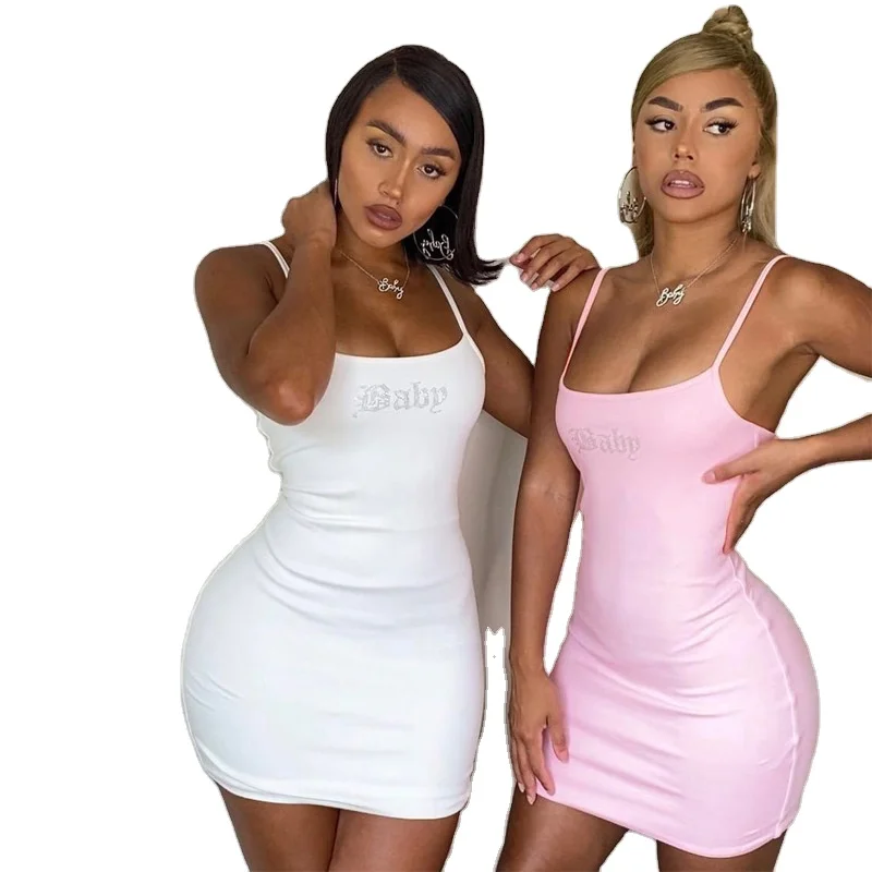 2021 Summer Popular Fashion Solid Color Sleeveless Sling Women Bodycon Mini Dress Sexy Clubwear Party Dress, Picture color
2021 Summer Popular Fashion Solid Color Sleeveless Sling Women Bodycon Mini Dress Sexy Clubwear Party Dress, Picture color