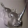 Wall Coat Hooks, Silver Rhino Bedroom Decorative Wall Mounted Coat Hooks, Aluminum